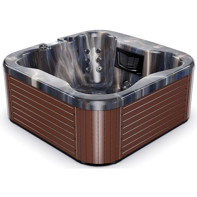 Luxuria Spas 110 Volt 4 Person 28 Jet Acrylic Rectangle Hot Tub with Ozonator Wayfair Canada